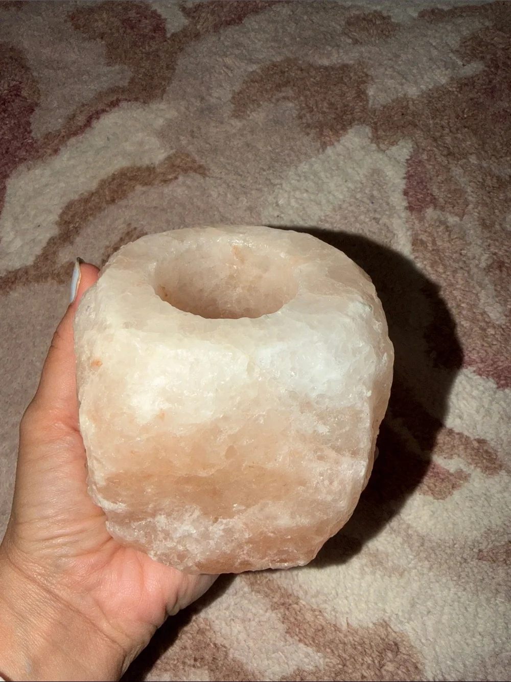 Pink Himalayan Salt Tea-light Candle Holder